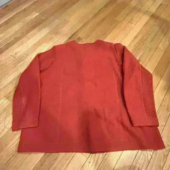 Laura Ashley Women's 2XL Orange Wool Cardigan Jacket Long Sleeve - Picture 8 of 9